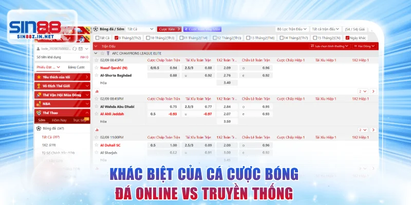 Nét khác biệt của cá cược bóng đá online và truyền thống